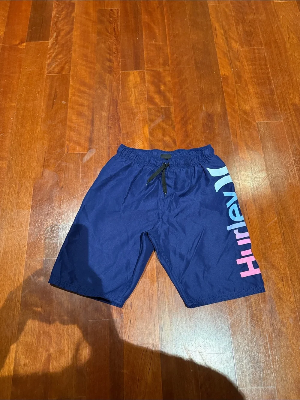 Hurley Navy Boardshorts with Pink & Light Blue Logo